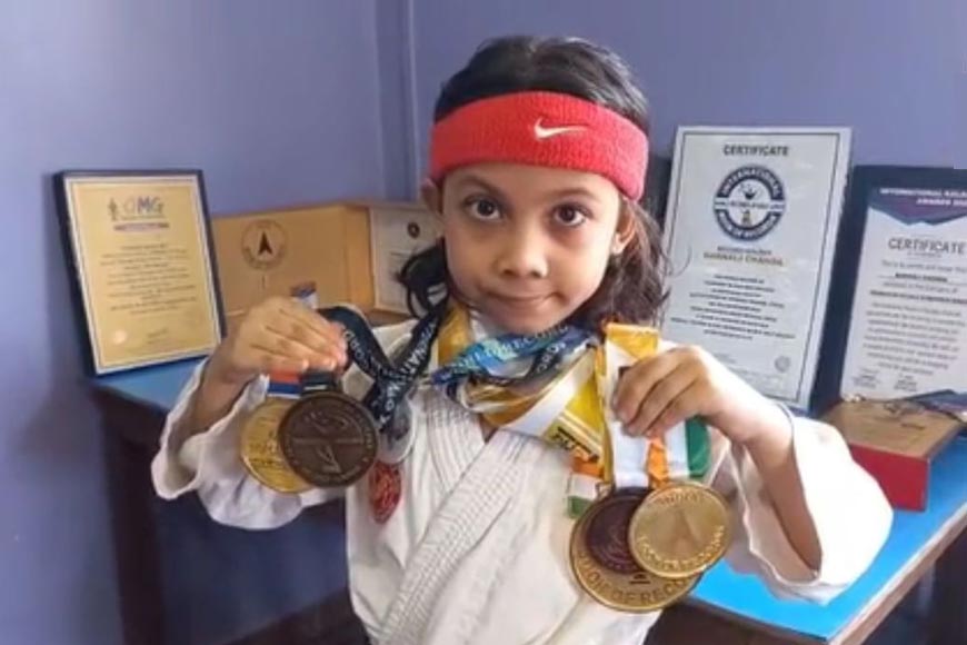 6-year-old Barnali becomes India’s youngest black belt holder in Shotokan Karate