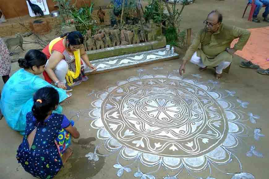 Bengal’s dying art of alpona revived through children of ‘Khowabgaon’