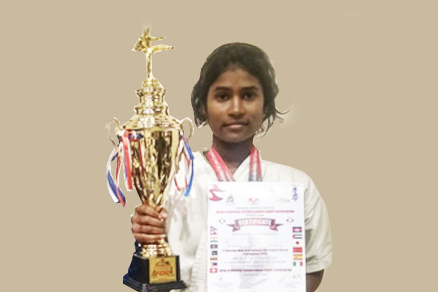 Canning’s Champa fights poverty to win 3rd position in Asia Karate Champs!