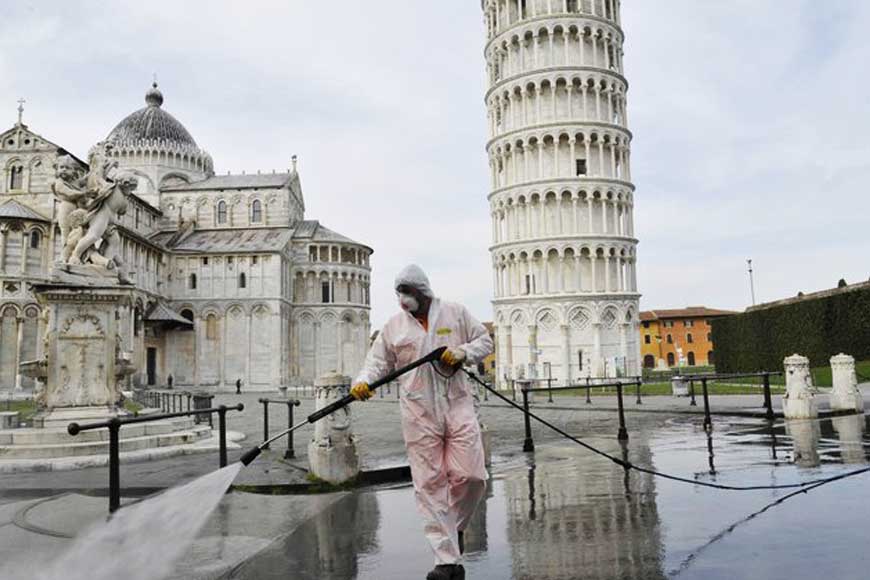 Spending days in a devastated Italy