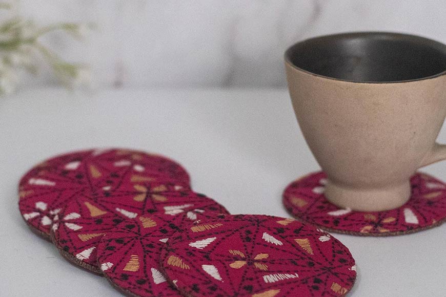 Kantha coasters from The Bengal Store are a bridge between past and present