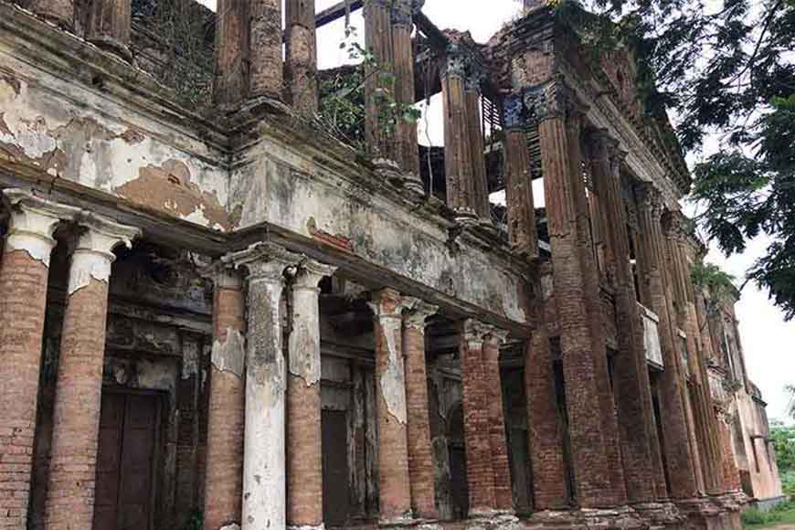 The grand dilapidated Nimtita Palace where Satyajit Ray shot Jalshaghar