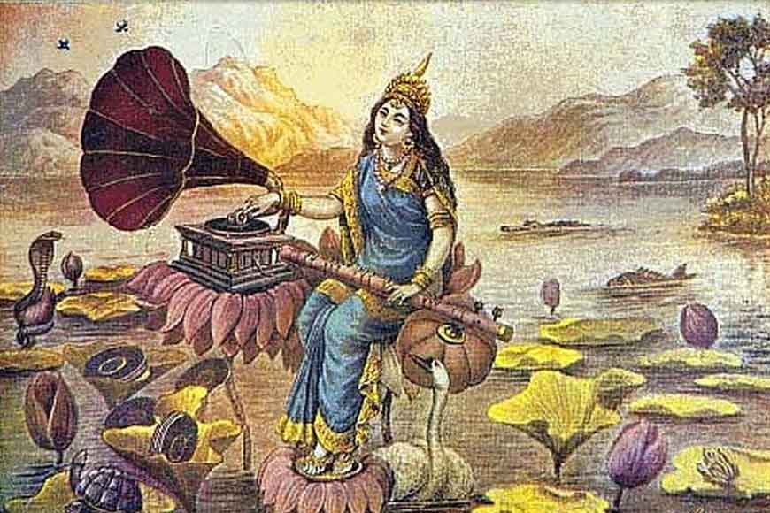 Why did Devi Saraswati find her place on gramophone records?