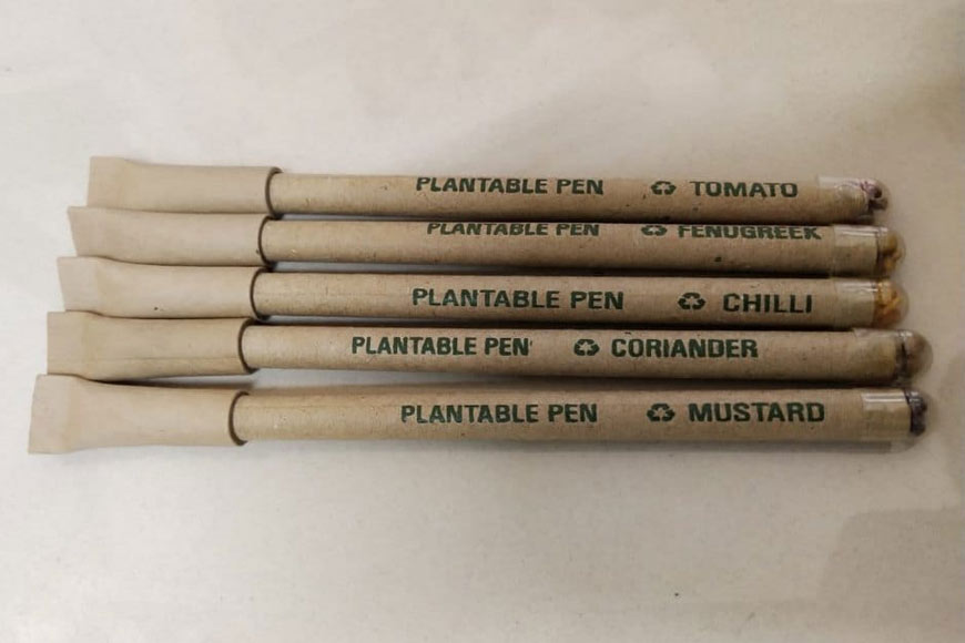 Seed paper pens of Naihati - great alternatives to conventional plastic pens and aimed at promoting recycling