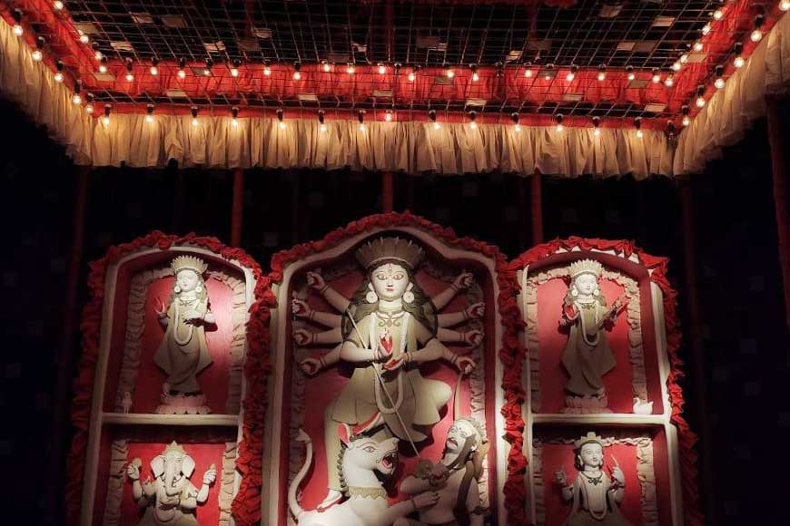 Susanta Paul, famous installation artiste juggling themes in 3 major pujas of Kolkata