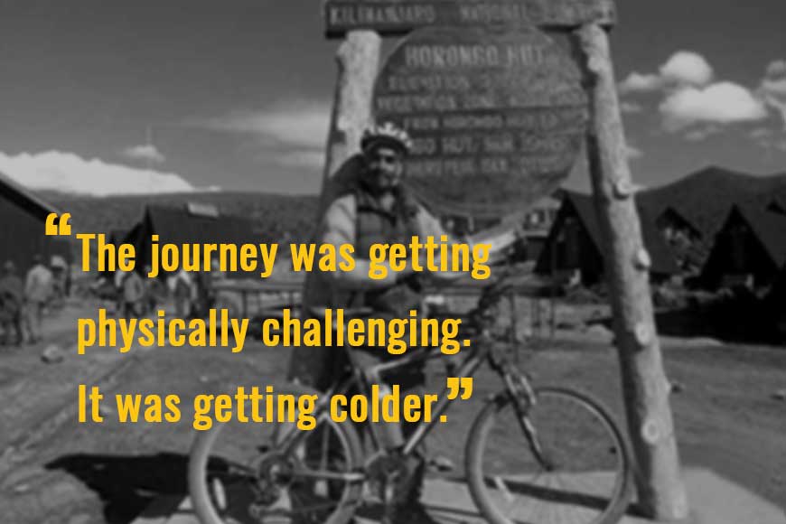 The Treeman’s Diary --- Reaching atop Mt Kilimanjaro on a cycle