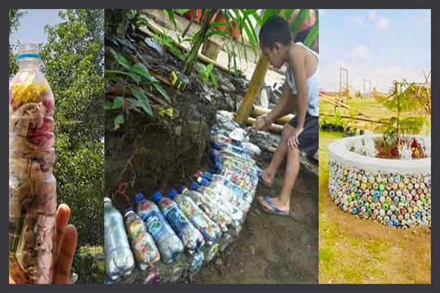 Children of Champahati help in making eco-friendly bricks from plastic